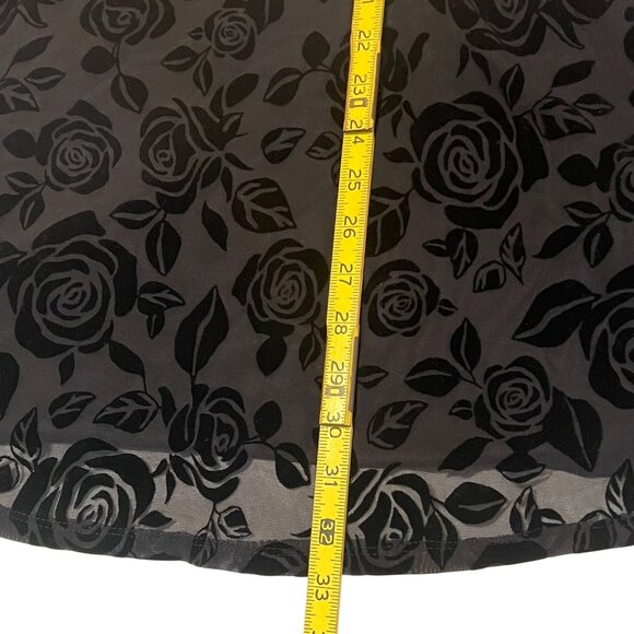 NWT Wild Fable M Black Rose Flocked Velvet Burnout Off-Shoulder Recycle Material - Picture 12 of 16